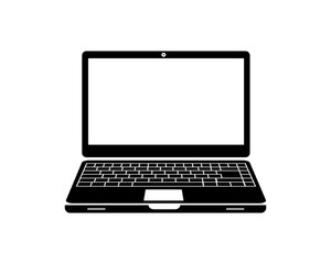 Fototapeta premium laptop with blank screen isolated on white