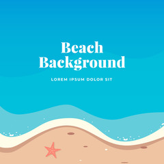 Top view summer beach vector illustration for background design with text template.