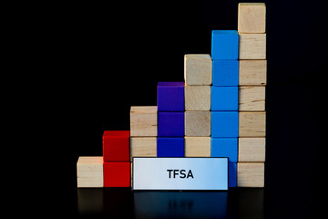 Toy blocks arranged as a graph to show growth of Tax Free Saving Account