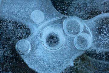 Abstract patterns and shapes in ice of the Hockanum River.