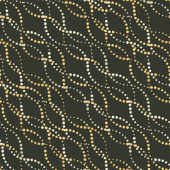 Seamless vector geometric pattern with abstract wavy ornament in contrast colors. Wave background