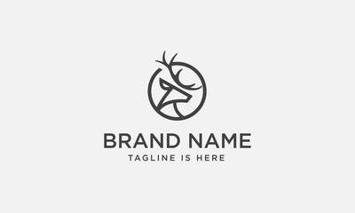 deer logo design, deer head, animal, wildlife, vector, shield