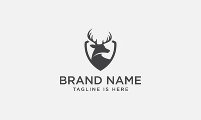 deer logo design, deer head, animal, wildlife, vector, shield