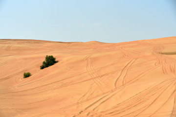 Fototapeta na wymiar Pink Rock and Sharjah desert area, one of the most visited places for Off-roading by off roaders