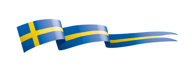 Sweden flag, vector illustration on a white background