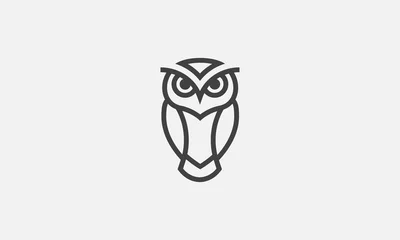 Wall murals Owl Cartoons owl illustration, owl logo design, vector