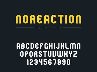 Fototapeta premium Vector latin uppercase alphabet letters and numbers. Abstract rounded font