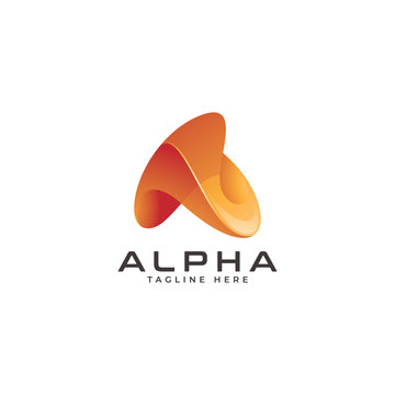 Abstract Modern Gradient Style of Triangle or Letter A Logo Icon