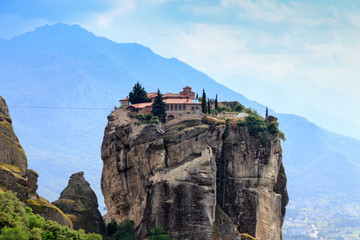 Fototapeta na wymiar Tourist destination with ancient rock formations and monasteries - Meteors, Greece