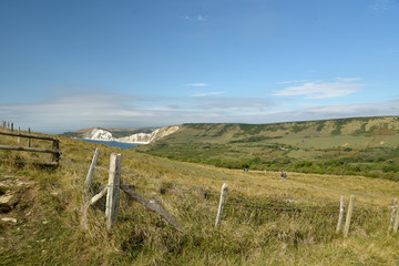 Fototapeta na wymiar View towards Worbarrow Bay near Tyneham on Dorset coast