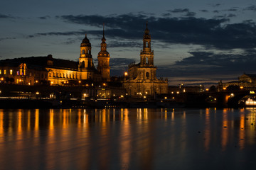 Skyline of Dresden at night