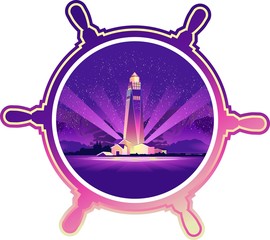 lighthouse nautical emblem