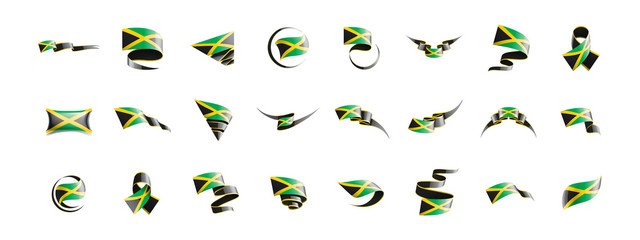 Jamaica flag, vector illustration on a white background