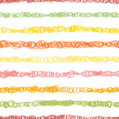 Seamless pattern of flat multicolored squiggles.