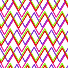 Colorful zigzag striped seamless pattern for backgrounds cute pastel pink, baby yellow, purple and violet color and design - modern painting art - Illustration