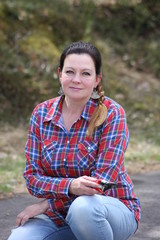 A woman working as a gardener