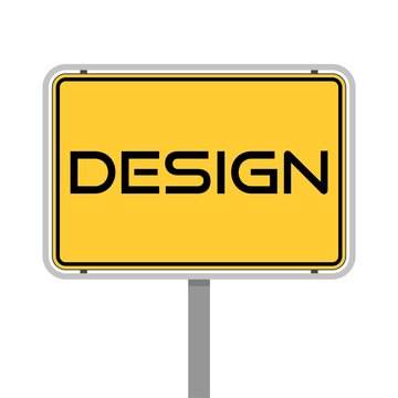 DESIGN letters icon, Road sign icon