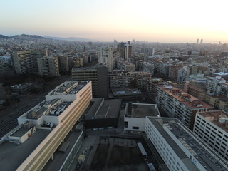 Fototapeta na wymiar Barcelona. Aerial view in the city. Drone photo. Spain