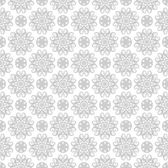 Floral seamless pattern. Gray and white background