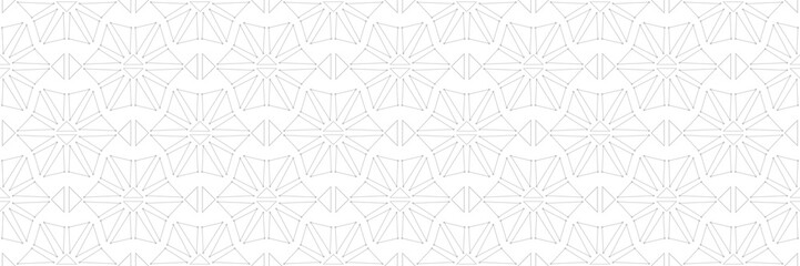 Obraz premium Geometric print. Gray pattern on long white seamless background