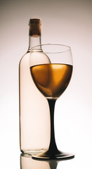 wine glasses and bottle