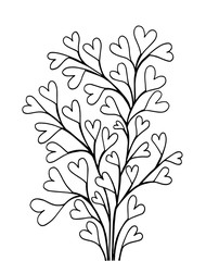 abstract heart tree, hand drawing for design - Vector 