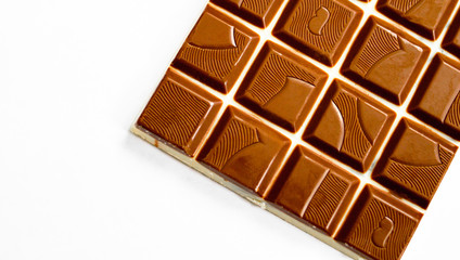 milk chocolate bar on white background