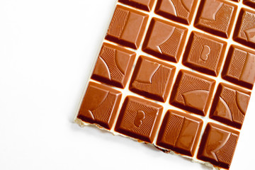milk chocolate bar on white background
