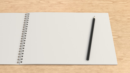 Drawing album with pencil