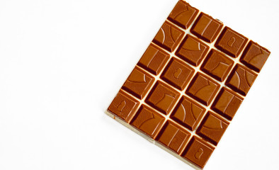 milk chocolate bar on white background