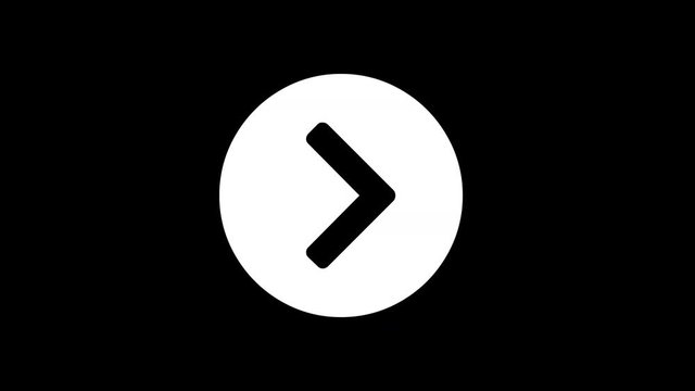 From the Glitch effect arises chevron circle right symbol. Then the TV turns off. Alpha channel Premultiplied - Matted with color black