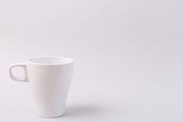 White cup on isolated white background