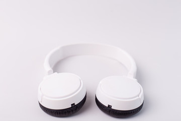White headphones isolated on white background