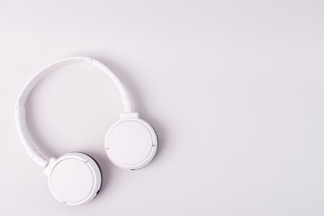 White headphones isolated on white background