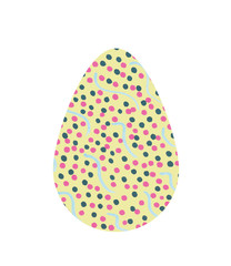 Hand drawn  Easter egg isolated on white spring