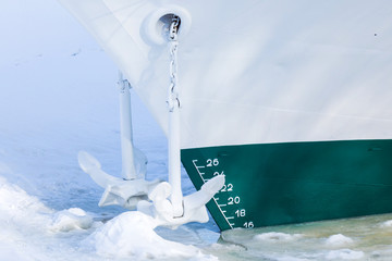 The end of navigation. The ship or vessel is in the captivity of ice and snow. Its anchor in the...