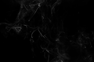 close up of steam smoke on black background