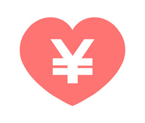 ハートに描かれた円記号