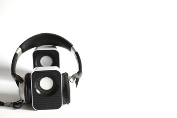 Speakers on white isolated background