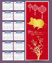 2020 Calendar for new year