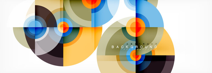 Obraz premium Circle abstract background with triangular shapes for modern design, cover, template, brochure, flyer.