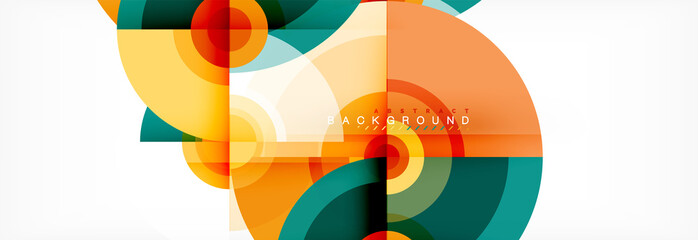 Flying circles geometric abstract background