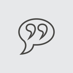 quotes icon isolated sign symbol and flat style for app, web and digital design. Vector illustration.