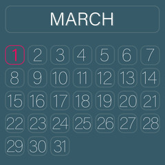 Calender Page March 1