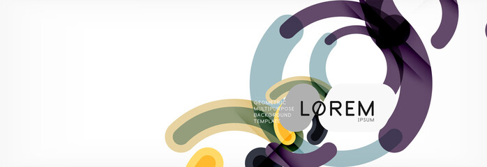 Vector outlined stroke circles composition