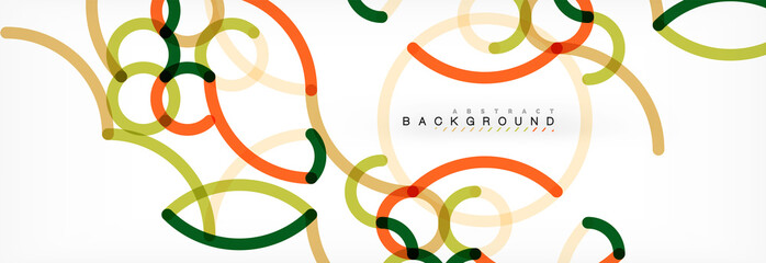 Curly lines abstract background, color overlapping linear texture