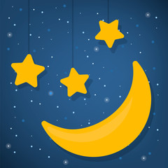 Obraz na płótnie Canvas World sleep day concept. Good night. Star and moon