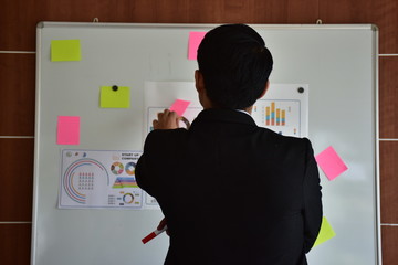 A group of young business people are meeting and having fun talking. And sometimes stressful