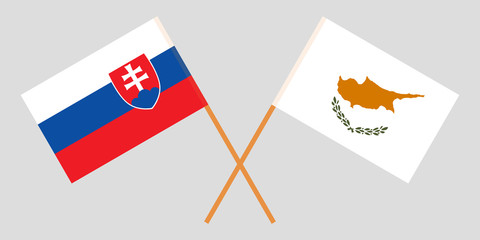 Slovakia and Cyprus. The Slovakian and Cyprian flags. Official colors. Correct proportion. Vector