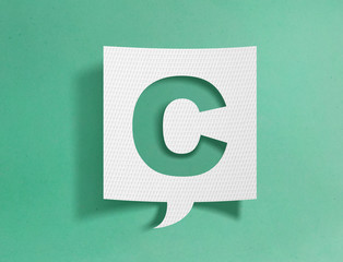 Speech bubble with letter C